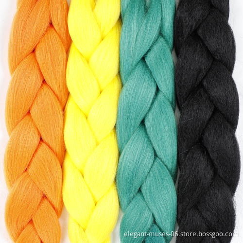 Synthetic Yaki Ombre Braiding Hair Pre Stretched Super Jumbo Braid For African Hair Extension